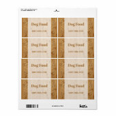 彫りフェイクられた犬の手の足跡と骨 ラベル (フルシート)