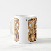 彫りマオリTiki顔サンダー_コーブ コーヒーマグカップ (正面左)