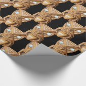 彫りマオリTiki顔サンダー_コーブ ラッピングペーパー (角)