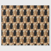 彫りマオリTiki顔サンダー_コーブ ラッピングペーパー (フラット)