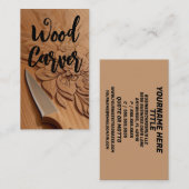 彫り木彫りカーバー 名刺 (正面/裏面)