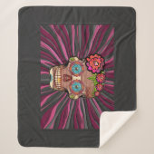 彫り木目シュガースカル付き/フローラクラウン シェルパブランケット (正面)