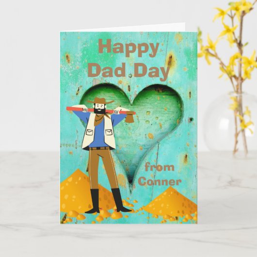 彫り物とカウボーイ、かわいい父のハート|過去記事 カード (黄色い花)