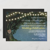 彫り素朴ハートオークツリー結婚式招待状 招待状 (正面/裏面)