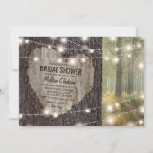 彫り素朴ハートツリーブライダルシャワー 招待状 (正面)