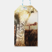 彫り素朴木&ストリングライツカントリーウェディング ギフトタグ (裏面)