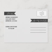 彫り素朴樺の木ツリーの国の日付を保存 案内ポストカード (裏面)