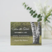 彫り素朴樺の木ツリーの国の日付を保存 案内ポストカード (スタンド正面)