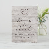 彫り素朴結婚の愛感謝していと サンキューカード (スタンド正面)