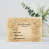 彫り込み式結婚式RSVPカード 出欠カード (スタンド正面)