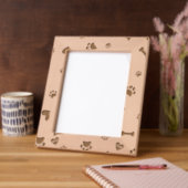 彫り込み犬の骨の手の印刷フローラフレーム レーザー彫刻フレーム (左)