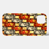 彫り込んだ長方形の片は赤みを帯び、ベージュで整列 Case-Mate iPhoneケース (裏面 (横))