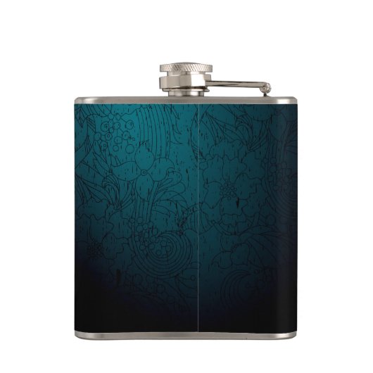 彫り野花 フラスク (裏面)