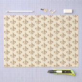 彫り金ゴールド勾配紋章(紋章の)フラ・ダ・リアイボリー 薄葉紙 (クラフト)