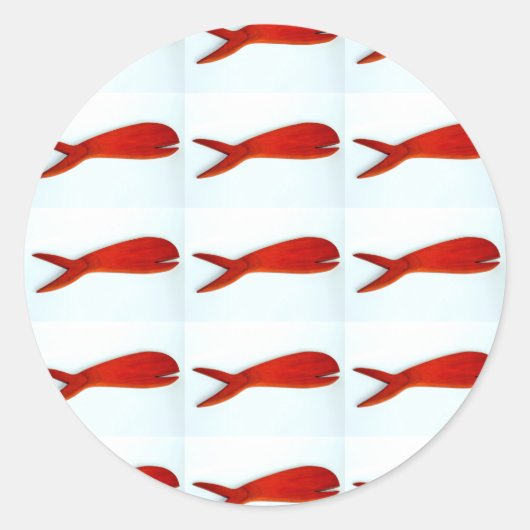 彫り魚のシール ラウンドシール (正面)