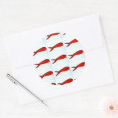 彫り魚のシール ラウンドシール (封筒)