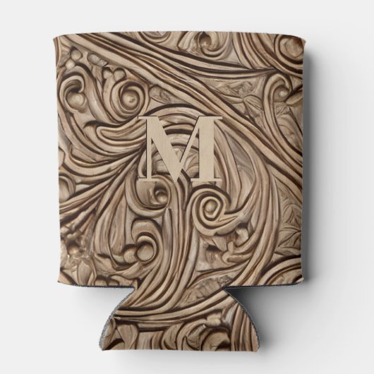 彫エレガントり木彫りモノグラムの 缶クーラー (裏面)