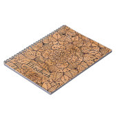 彫パーソナライズされた刻された木材フローラ曼荼羅 ノートブック (左側)