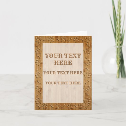 彫フェイクり木犬の足と骨 ノートカード (正面)