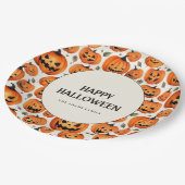 彫不気味りカボチャ&紅葉ハロウィーン ペーパープレート (アングル)