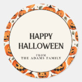 彫不気味りカボチャ&紅葉ハロウィーン ラウンドシール (正面)