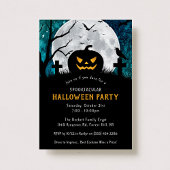 彫不気味刻カボチャ墓地ハローウィンパーティ 招待状
