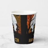 彫不気味刻カボチャ墓地ハローウィンパーティ 紙コップ (左)