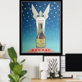彫像とアールデコのヴィンテージポスター ポスター (ホームオフィス)