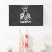 彫像リバティーニューヨークアメリカTarrified 横断幕 (インサイチュ)