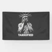 彫像リバティーニューヨークアメリカTarrified 横断幕 (横)