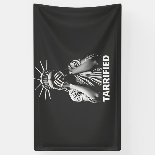 彫像リバティーニューヨークアメリカTarrified 横断幕 (縦)