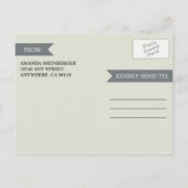 彫刻されたイニシャルハートオークツリー日付カードを保存 案内ポストカード (裏面)