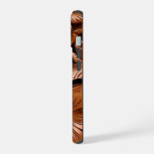 彫刻されたウェスタンフローラウッドプリント電話ケース iPhone 15ケース (左側面)