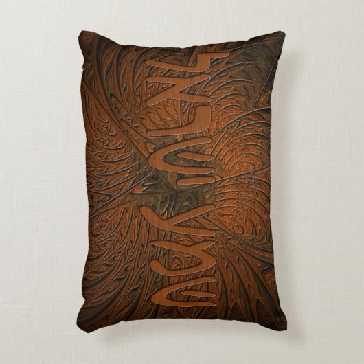 彫刻されたウッドシェマイスラエル アクセントクッション (正面(垂直))