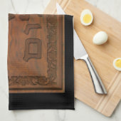 彫刻されたウッドシャロム キッチンタオル (四つ折り)