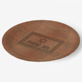 彫刻されたウッドチャグサマート ペーパープレート (アングル)