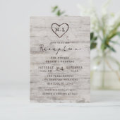 彫刻されたスイートハーツの素朴な樺の木の結婚式の披露宴 招待状 (スタンド正面)