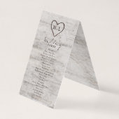 彫刻されたスウィート素朴ア結婚ーツの式プログラム (裏面)