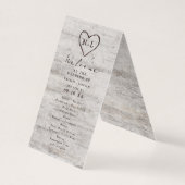 彫刻されたスウィート素朴ア結婚ーツの式プログラム (正面)