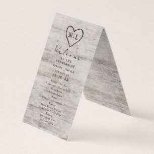 彫刻されたスウィート素朴ア結婚ーツの式プログラム