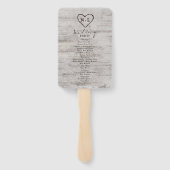 彫刻されたスウィート素朴ア結婚ーツの式プログラム ハンドファン (裏面)