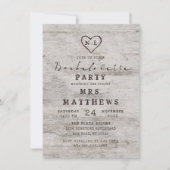 彫刻されたスウィート素朴樺の木バチェロレッテ 招待状 (正面)