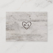 彫刻されたスウィート素朴樺の木結婚のスケジュール エンクロージャーカード (裏面)