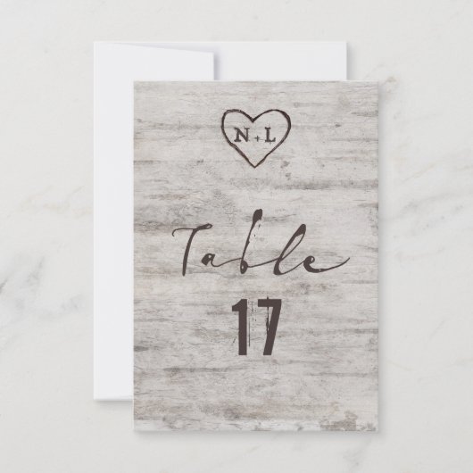 彫刻されたスウィート結婚アーツのテーブル番号 招待状 (正面)