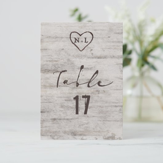 彫刻されたスウィート結婚アーツのテーブル番号 招待状 (スタンド正面)