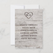 彫刻されたスウィート結婚アーツのテーブル番号 招待状 (裏面)