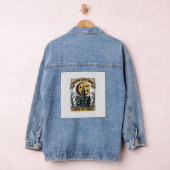 彫刻されたスプーキー マナー牛の幽霊屋敷のTシャツ デニムジャケット (ハンガー)