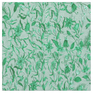 彫刻されたテクスチャの裏地に緑の花びら ファブリック