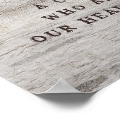 彫刻されたハートの形の愛の記憶の看板 ポスター (角)