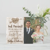 彫刻されたハートの結婚コレクションの結婚 案内状 (スタンド正面)